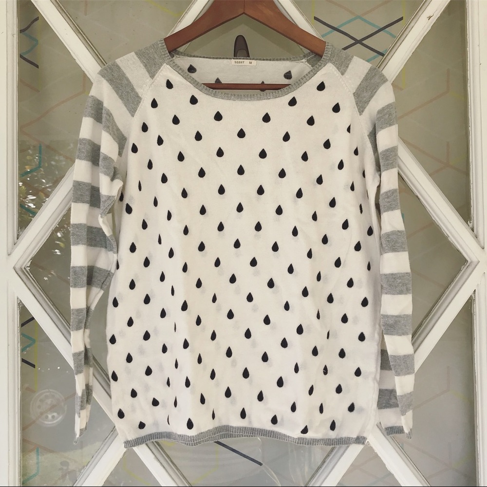 💧 Raindrop + Stripe B&W sweater 💧